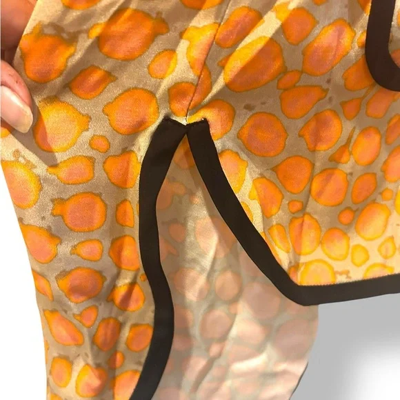 Fendi Tunic Dress Size 40 US 6 Orange Gold Abstract Silk Mod Style Made in Italy - Picture 9 of 16